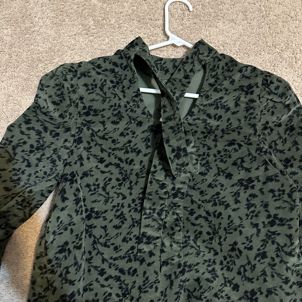 No Boundaries Green and Black Blouse